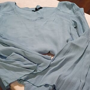 Olivaceous Light Blue Long Sleeve Dress